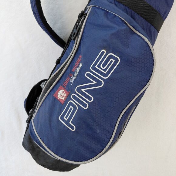VTG PING MOON-LITE Golf Bag Blue 3 Way Karsten Sunday Range Travel John Wooden - Picture 2 of 12